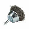 Forney Command PRO Cup Brush, Crimped, 2-1/2 in x .014 in x 1/4 in Shank 60005
